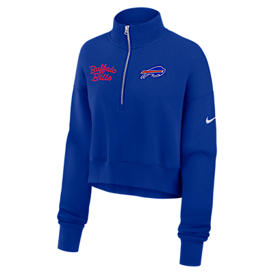 Buffalo Bills Phoenix Women's Nike NFL Cropped 1/4-Zip Crew. Nike.com